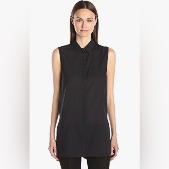 Helmut Lang Sleeveless Cotton Tunic in Black M - Picture 1 of 13